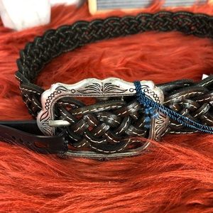 Linea Pelle Lp Blue Braided Belt Adjustabl 1917
